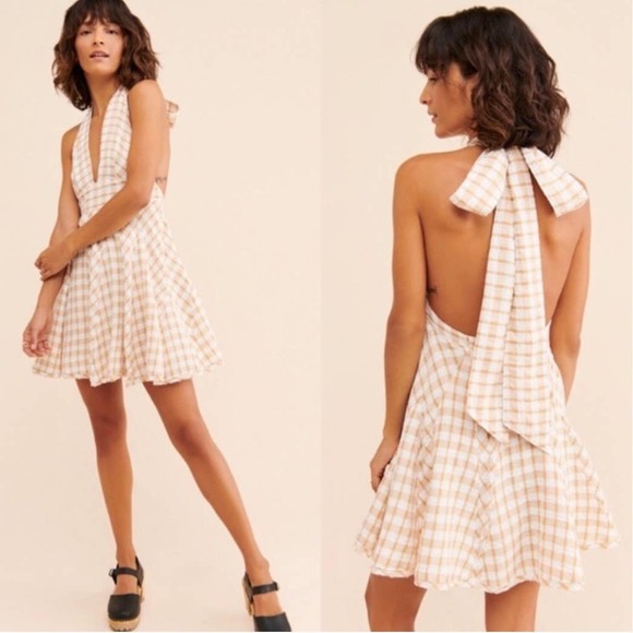Free People Dresses & Skirts - Free People Gingham Halter Dress